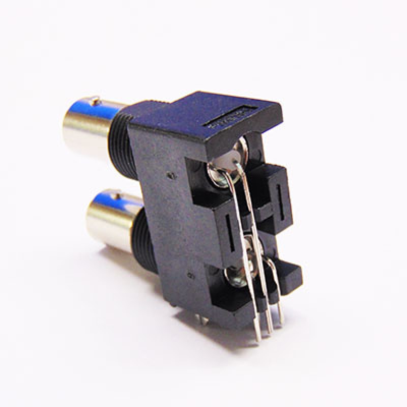 Dual Port Vertical BNC Socket Connector from Cambridge Electronics